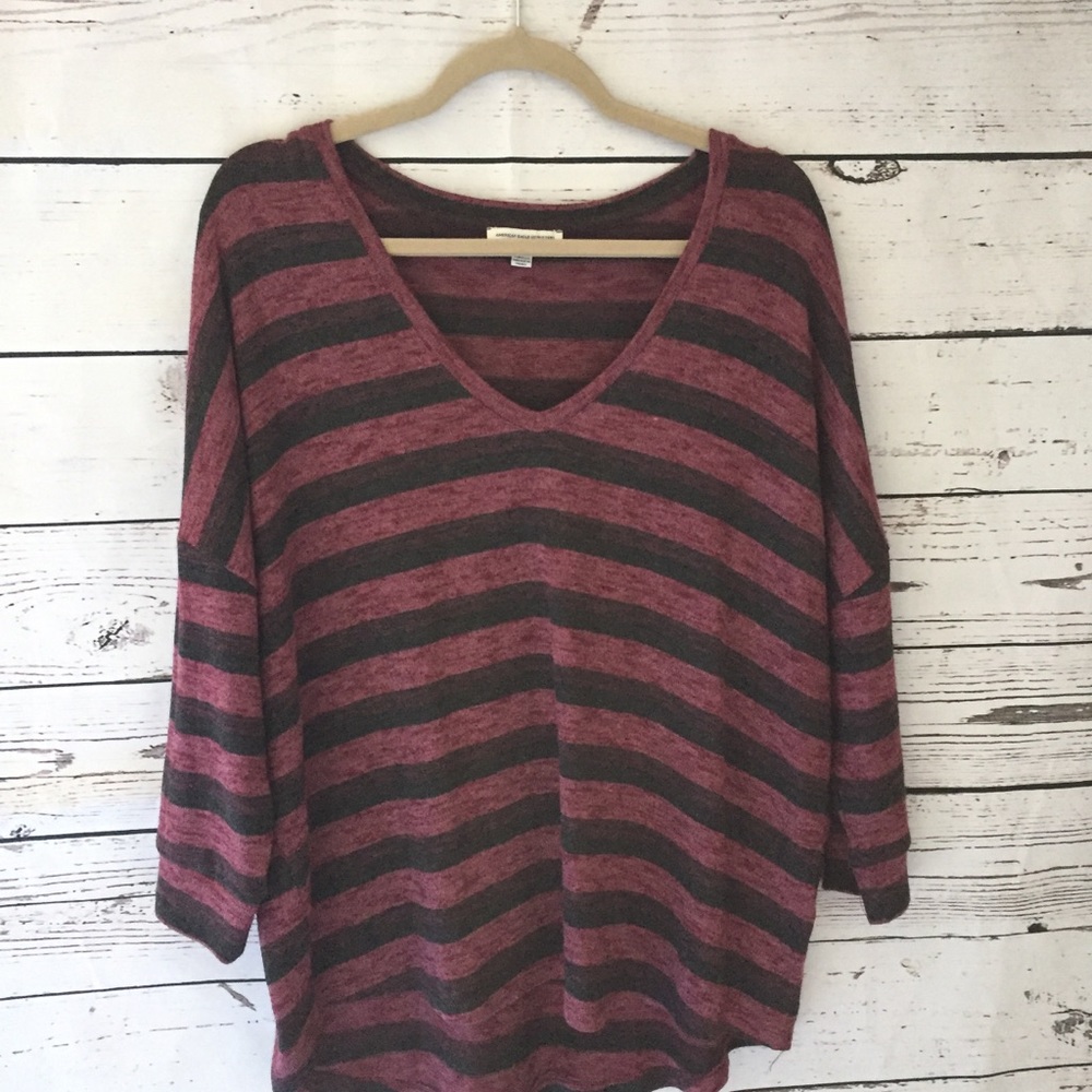 🌻American Outfitters stripe loose  top sz…
